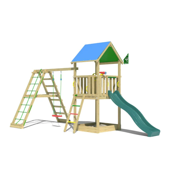 Jungle Castle | Wooden climbing frame with swing & climbing net Jungle Castle | Wooden climbing frame with swing & climbing net