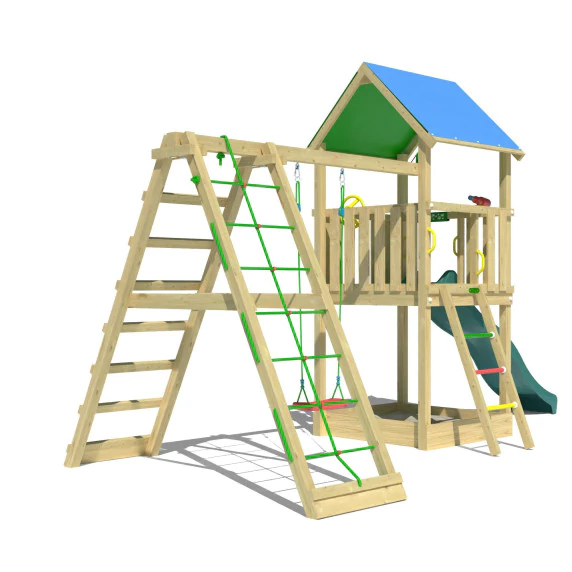 Jungle Castle | Wooden climbing frame with swing & climbing net Jungle Castle | Wooden climbing frame with swing & climbing net