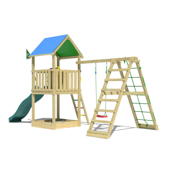 Jungle Castle | Wooden climbing frame with swing & climbing net Jungle Castle | Wooden climbing frame with swing & climbing net