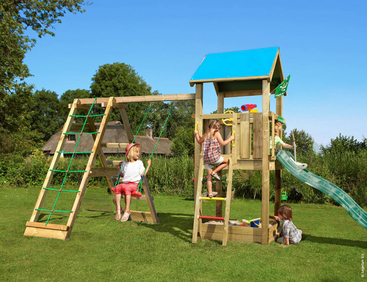 Jungle Castle | Wooden climbing frame with swing & climbing net Jungle Castle | Wooden climbing frame with swing & climbing net