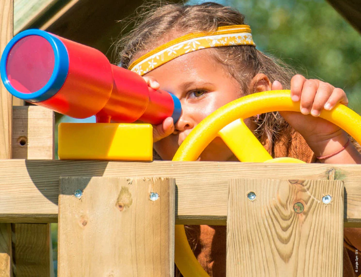 Jungle Lodge | Wooden climbing frame with double swing Jungle Lodge | Wooden climbing frame with double swing