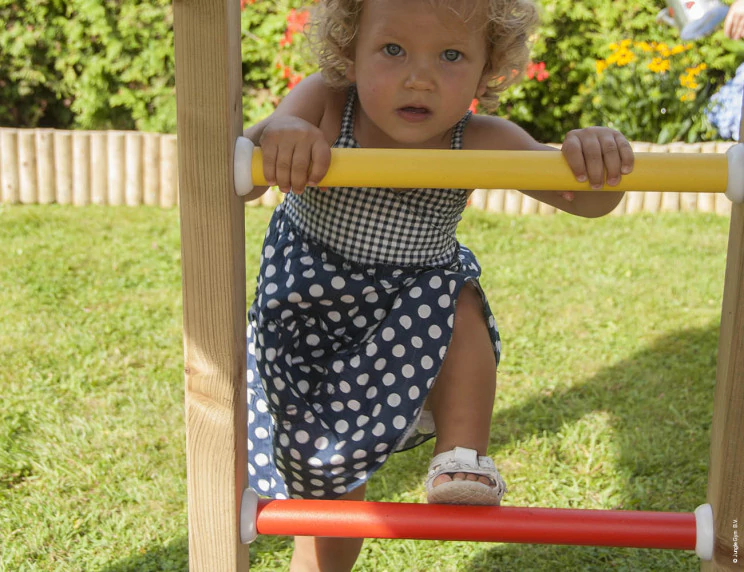 Jungle Lodge | Wooden climbing frame with double swing Jungle Lodge | Wooden climbing frame with double swing
