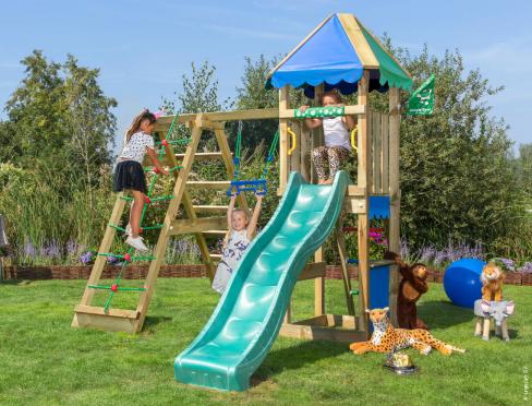 Jungle Cirque | Wooden climbing frame with swing & climbing net