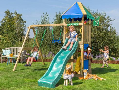 Jungle Cirque | Wooden climbing frame with double swing