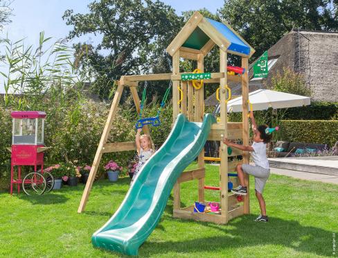 Jungle Patio | Wooden climbing frame with swing