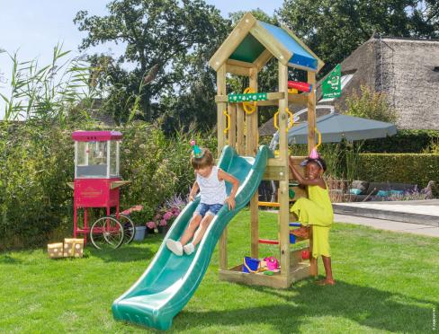 Jungle Patio | Wooden climbing frame with slide